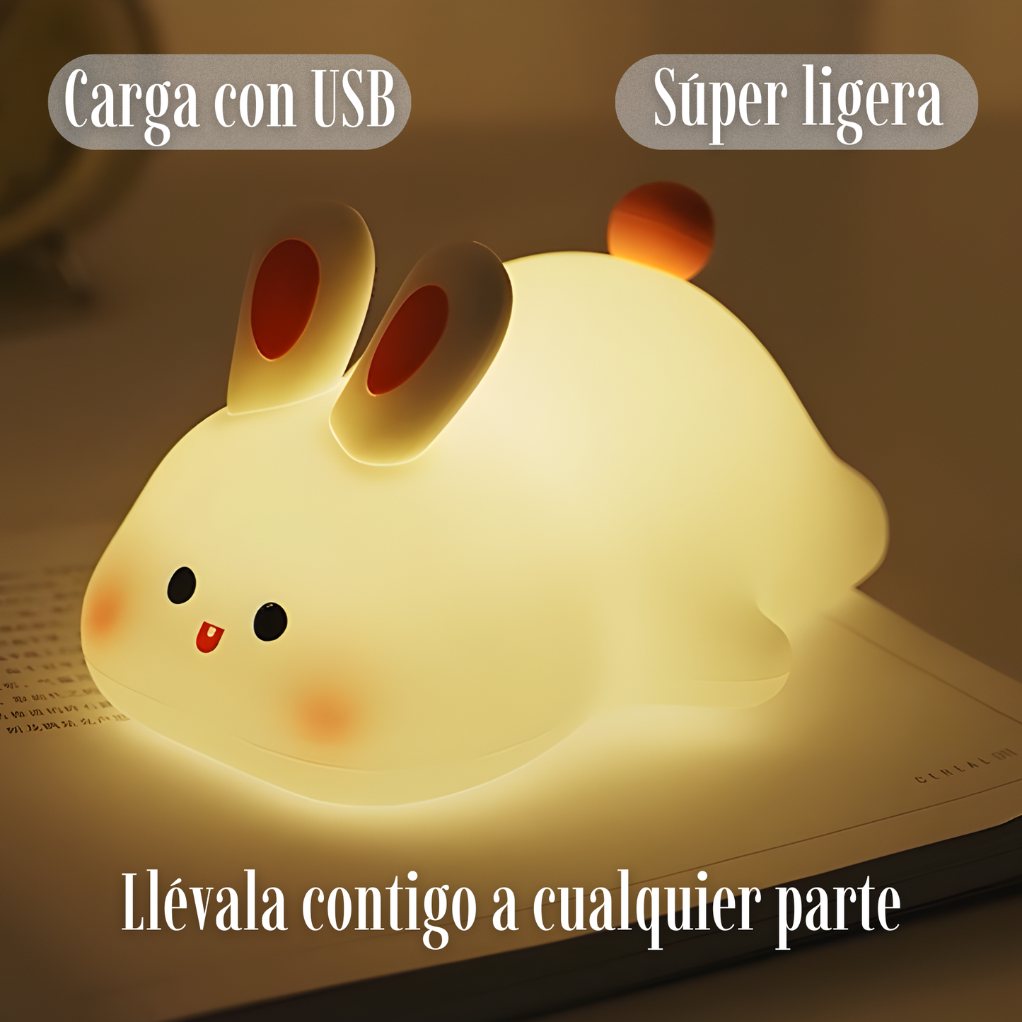 Lámpara suave de conejo